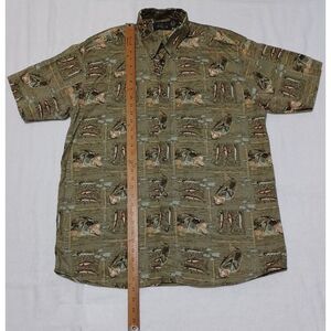 Mens XL Short Sleeve Button Down ‎ Fishing  Shirt
